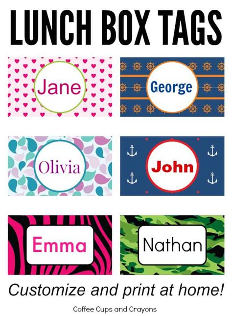 name tags for lunch boxes